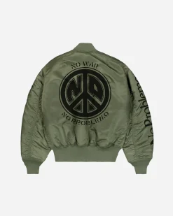 SLAM JAM SRL (ARIES ROA) Alpha Industries No War MA-1 Jacket< Vestes Et Manteaux