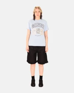 GANNI A/S Basic Cotton Jersey Animals Relaxed T-shirt< T-Shirts & Hauts
