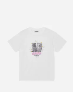 GANNI A/S Basic Jersey Kittens Relaxed T-shirt< T-Shirts & Hauts