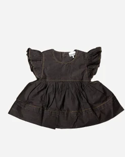 GANNI A/S Garment Dyed Cotton Frill Sleeve Top< T-Shirts & Hauts