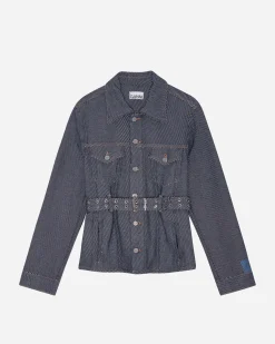 GANNI A/S Heavy Twill Denim Short Jacket< Vestes Et Manteaux