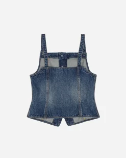 GANNI A/S Heavy Washed Denim Top< T-Shirts & Hauts