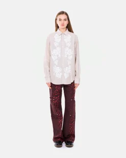 SLAM JAM SRL (ARIES ROA) Lace Overprinted Poplin Shirt< Chemises