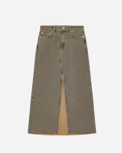 GANNI A/S Overdyed Heavy Denim Maxi Skirt< Robes Et Jupes