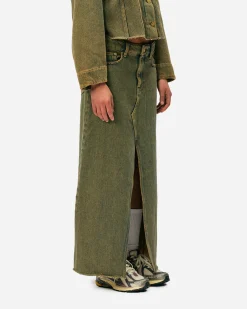GANNI A/S Overdyed Heavy Denim Maxi Skirt< Robes Et Jupes
