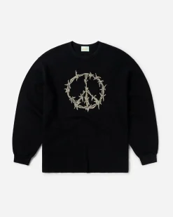 SLAM JAM SRL (ARIES ROA) Peace Press Gothic Waffle Longsleeve< T-Shirts & Hauts