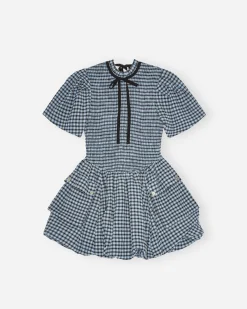 GANNI A/S Seersucker Check Mini Smock Dress< Robes Et Jupes
