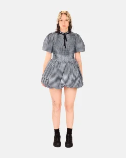 GANNI A/S Seersucker Check Mini Smock Dress< Robes Et Jupes